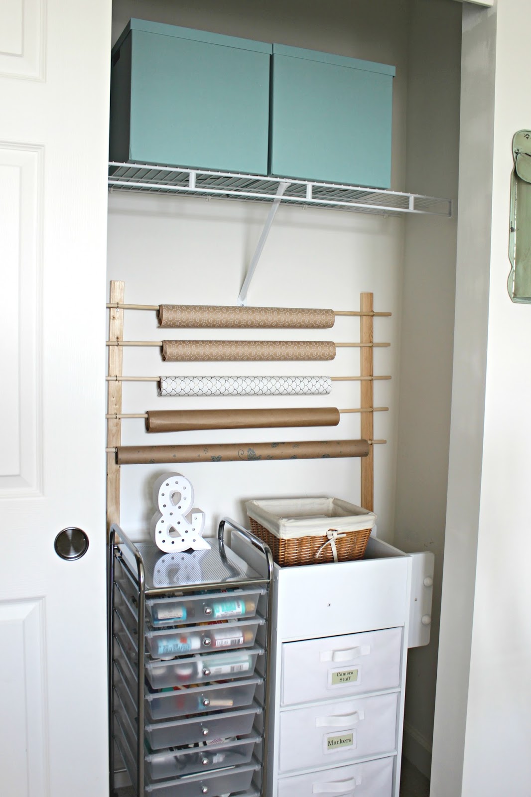 DIY WRAPPING PAPER STORAGE - Delightfully